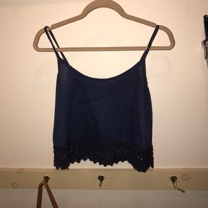 Super Cute Crop with Crocheted Detailing